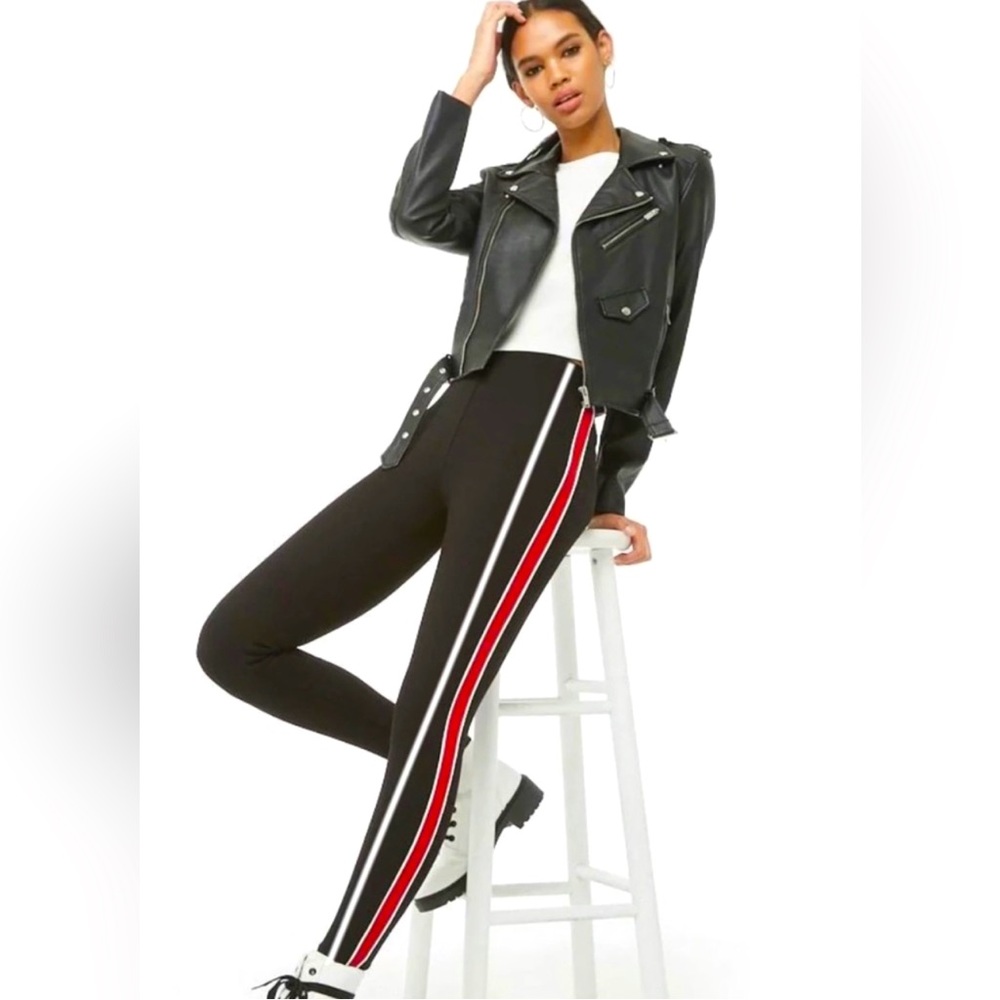 Forever 21 Side striped Red White and Blue Leggings